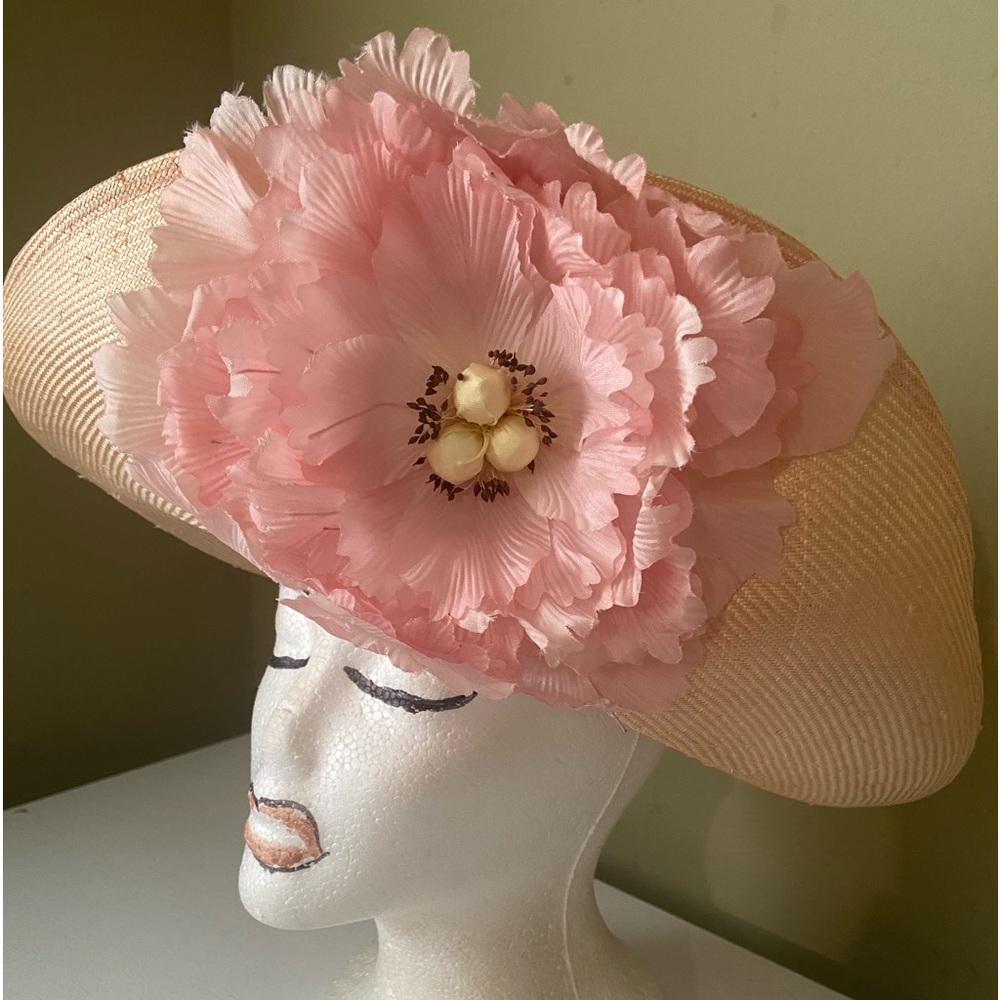 Beautiful Jack McConnell Natural Straw Church Dress Hat